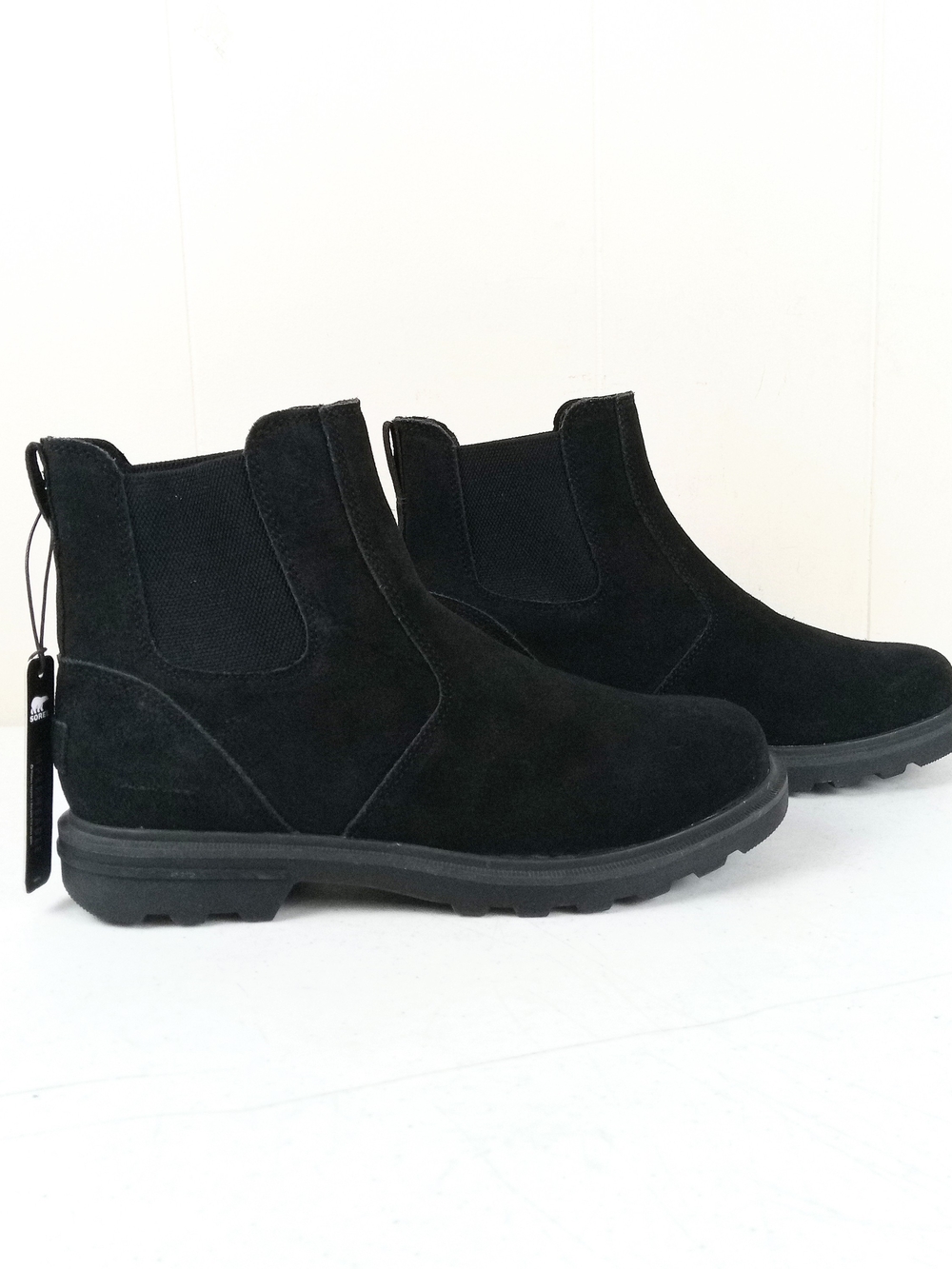 Sorel Men's Waterproof Chelsea Ankle Boots Black Suede Size 7.5 Pull On NWOB